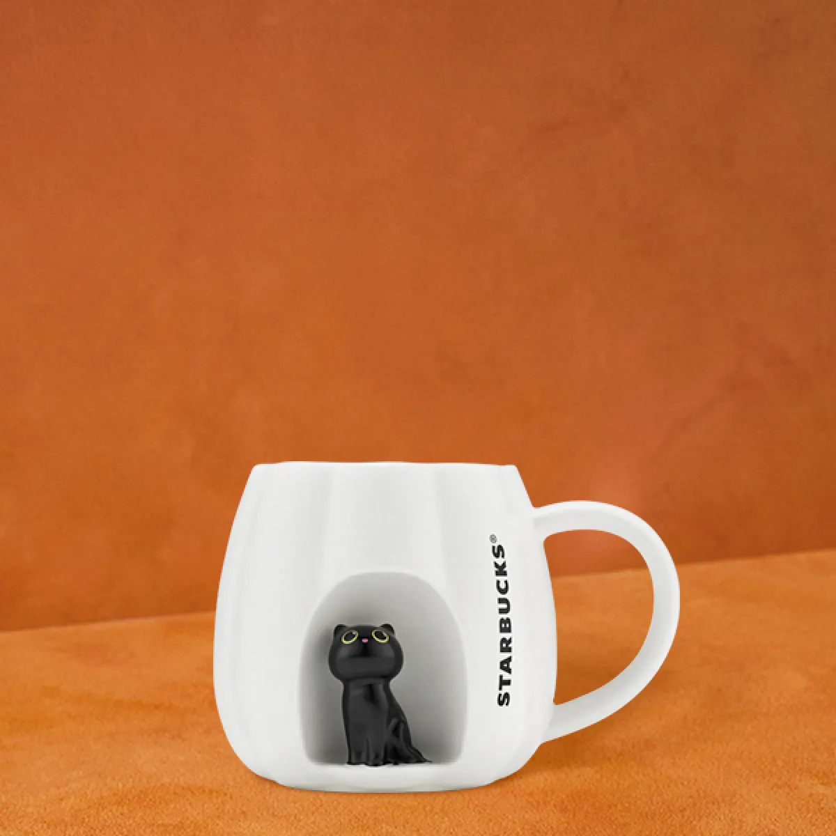 Window Cat Pumpkin Mug 14oz