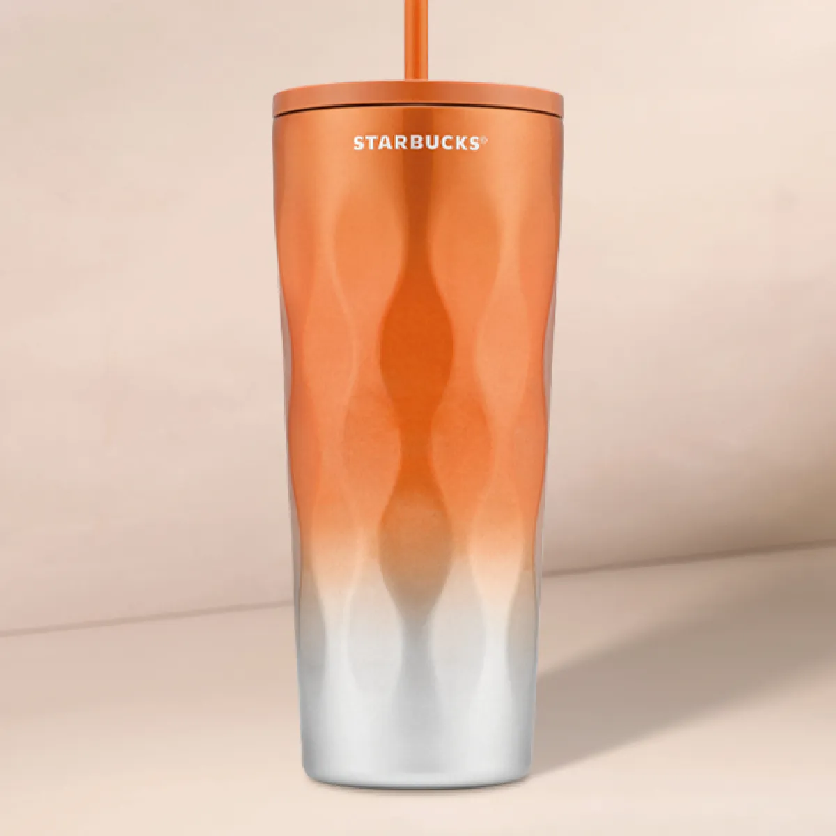 Our stainless steel Orange Waves cold cup