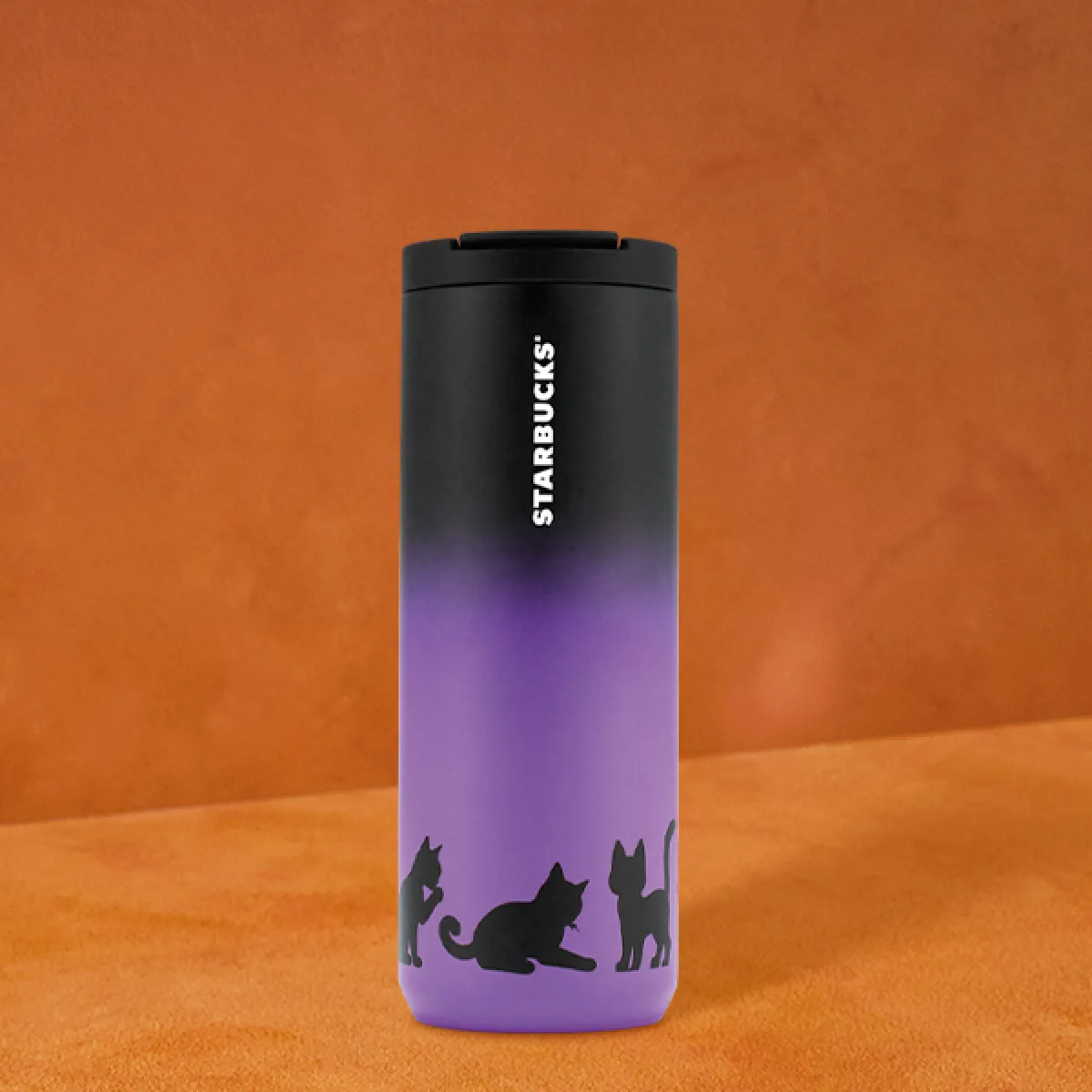 Halloween Cat Purple Tumbler 16oz
