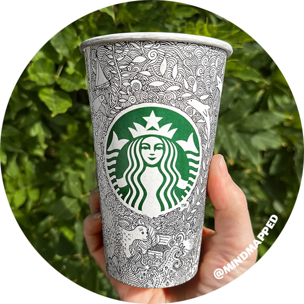 Runner up winner of a Starbucks cup featuring original designs