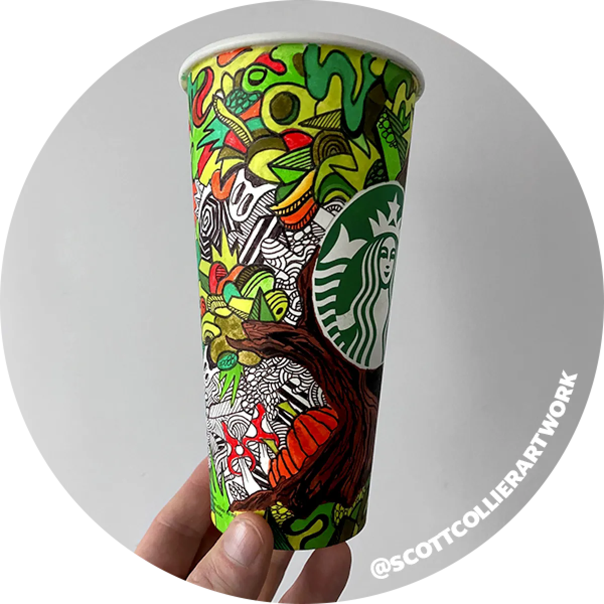 Runner up winner of a Starbucks cup featuring original designs
