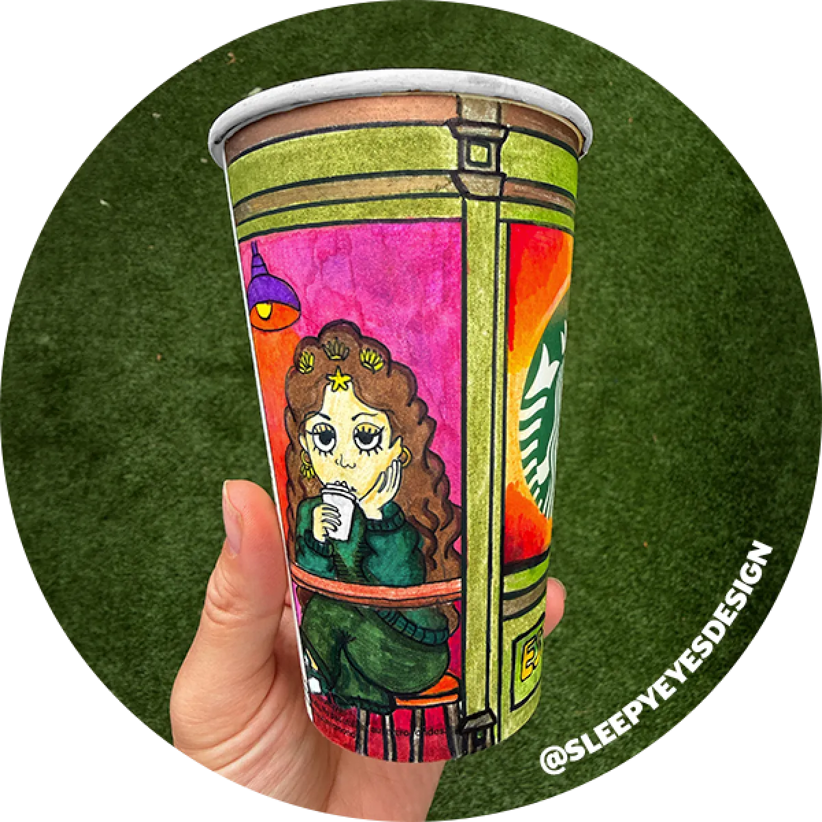 Runner up winner of a Starbucks cup featuring original designs
