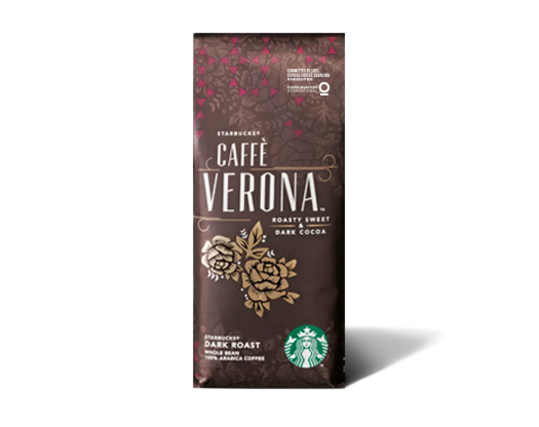 A photo of our Caffe Verona® dark roast coffee bag