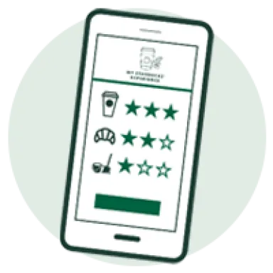 An illustration of a survey being taken on a mobile device.