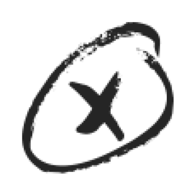 Illustrated tick box marked with an 'x'