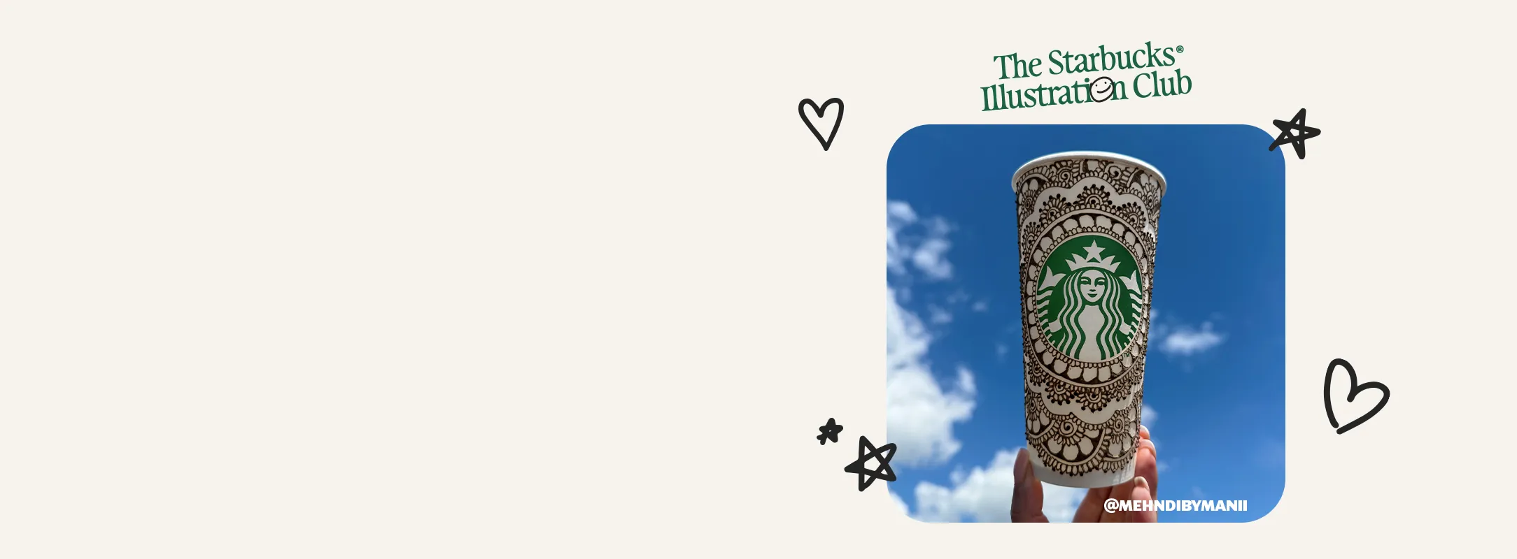 Starbucks cup with original Henna designs